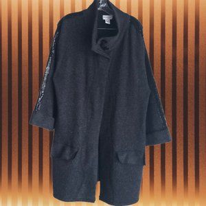 Soft Surroundings Merino Wool Sequin Cardigan Sweater Coat 2X